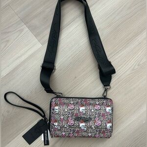 NWT Ed Hardy Leopard Print Crossbody Bag with Black Strap